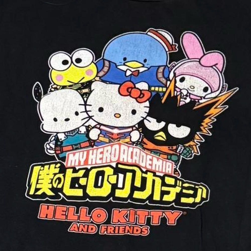 Black My Hero Academia x Hello Kitty T-Shirt - Picture 3 of 7
